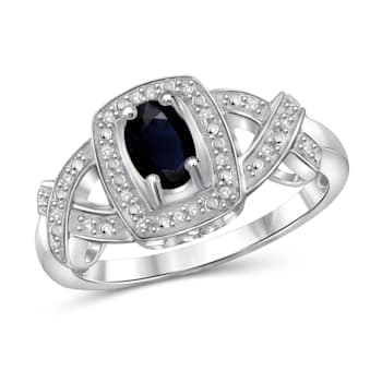 Black Sapphire Rhodium Over Sterling Silver Ring 0.56ctw