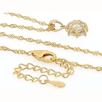 Diamond Simulant Heptagon Pendant Necklace In 18K Gold Over Sterling
Silver 2.51ct