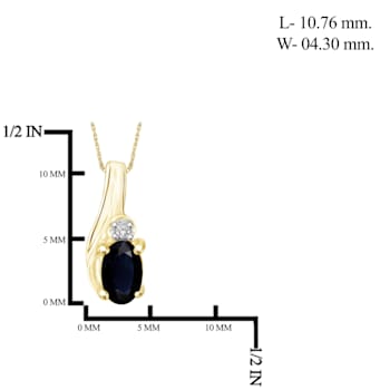 Black Sapphire 14K Gold Over Sterling Silver Pendant with Chain 0.28ctw