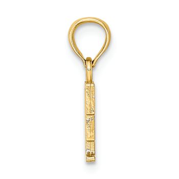 14k Yellow Gold Polished Block Letter F Initial Pendant