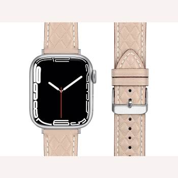 Starlight Quilted Leather Apple Watch Band with Buckle (38-40-41mm).
Band Only, Watch Not Included.
