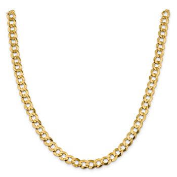 14k Yellow Gold 8.3mm Flat Cuban 24 Inch Chain
