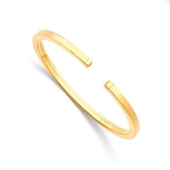 14K Yellow Gold Polished Flexible Cuff Bangle