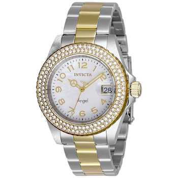 Invicta Angel 40mm White Dial Stainless Steel Band Quartz Watch
