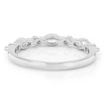 Lab-Grown Diamond Marquise And Round Ring In Sterling Silver