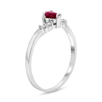 0.33ctw Ruby and Diamond Ring in 14k White Gold