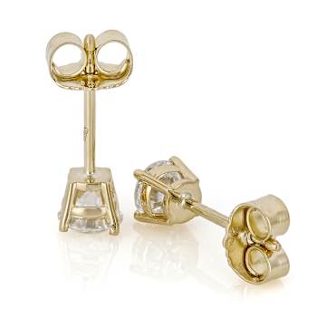 Lab-Grown Diamond Solitaire Stud Earrings 0.50ctw In 10K Yellow Gold