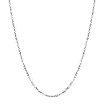 925 Sterling Silver 1.5mm Round Box Chain Necklace - 22"