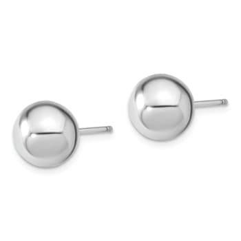 Rhodium Over Sterling Silver 10-11mm White/Grey Imitation Shell Pearl 3
Earring Set