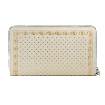 Gucci Sega Guccy Stars White Moon Gold Zipper Leather Wallet