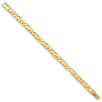 10k Yellow Gold 7mm Textured Nugget Bracelet