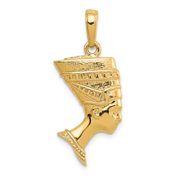 14k Yellow Gold 3D Nefertiti Pendant