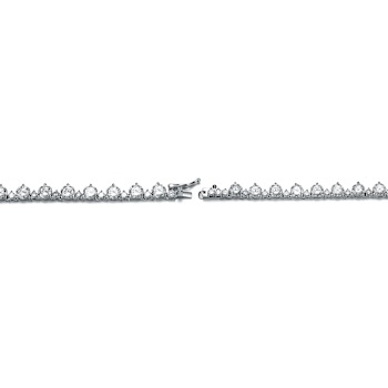CZ Tennis Necklace In Sterling Silver 16 Inch