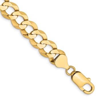 14k Yellow Gold 9.4mm Flat Cuban Link Bracelet