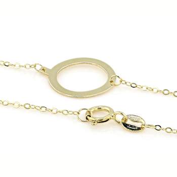 Sideways Initial Q Necklace In Solid 14K Yellow Gold 18 Inch