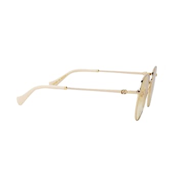 Gucci Gold Tone and Cream Frame / Yellow Lens Sunglasses