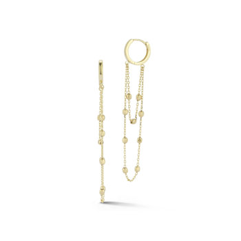 Bellissima Gold 14K Yellow Gold Beaded Double Hanging Chain Earrings