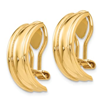 14k Yellow Gold 11/16" Fancy Non-Pierced Earrings