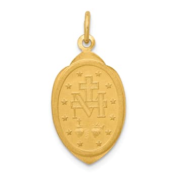 14K Yellow Gold Miraculous Medal Charm