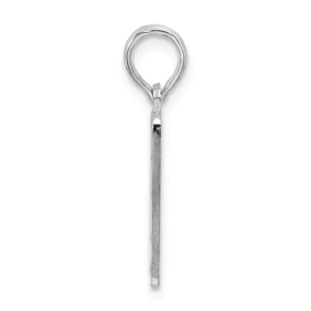 Rhodium Over Sterling Silver Polished 0 Mile Marker Key West Pendant