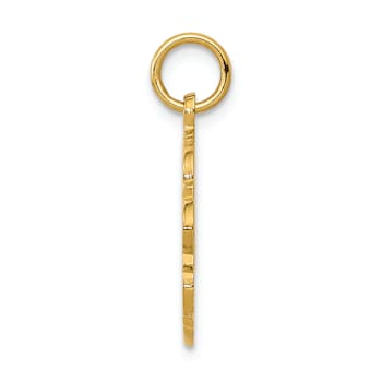 14k Yellow Gold Textured Bride and Groom Pendant