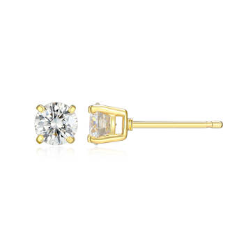 Moissanite 14k Yellow Gold Over Silver Stud Earrings 1.00ctw DEW