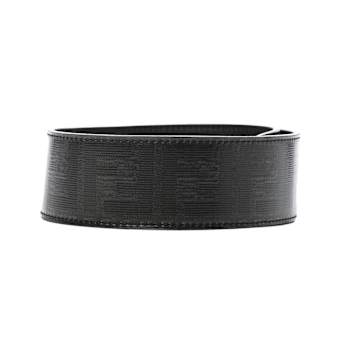 Fendi Strap You Black Glazed Fabric FF Zucca Handbag Shoulder Strap