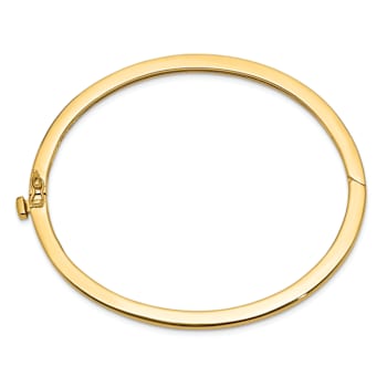 14k Yellow Gold 2.5mm Polished Hinged Bangle