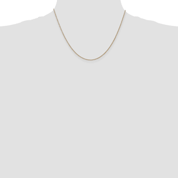 14k Yellow Gold 1mm Solid Diamond Cut Wheat Chain 18"