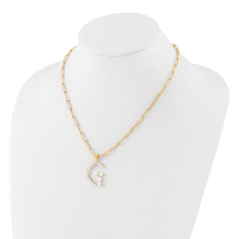 Gold Tone Sterling Silver 3-5.5mm Freshwater Cultured Pearl LETTER G
18-inch Necklace