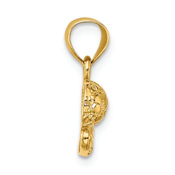 14k Yellow Gold Textured Soccer Ball with Shoe Charm