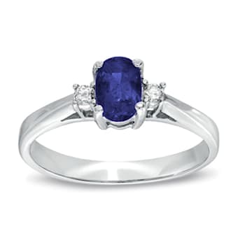 0.55ct tw Sapphire and Diamond Ring in 14k White Gold