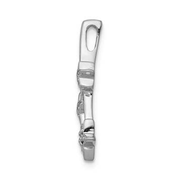 Rhodium Over 14k White Gold Diamond Shooting Stars chain slide