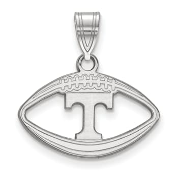 Rhodium Over Sterling Silver LogoArt University of Tennessee Football Pendant