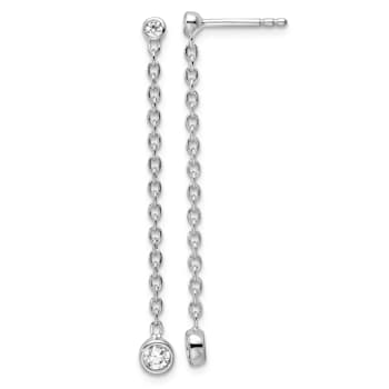 Rhodium Over 14K White Gold Lab Grown Diamond SI1/SI2, G H I, Post
Dangle Earrings