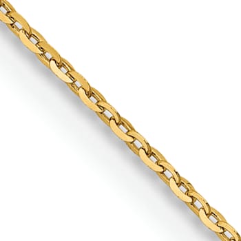18K Yellow Gold 1.15mm Solid Diamond-Cut Cable 18 Inch Chain