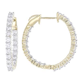 Lab-Grown Diamond Inside-Out Hoop Earrings In 14K Gold 2.00ctw
