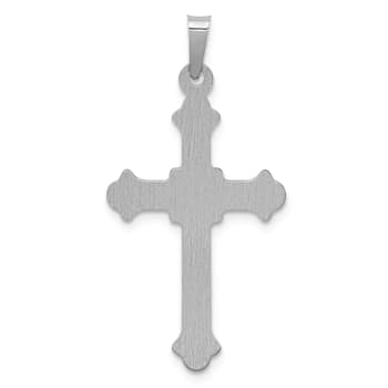Rhodium Over 14K White Gold Polished INRI Crucifix Pendant
