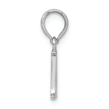 Sterling Silver Polished Block Initial -M- Pendant