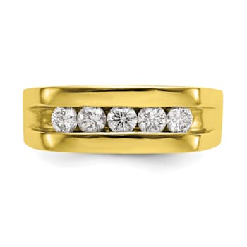 10K Yellow Gold Lab Grown Diamond SI1/SI2, G H I, 5-Stone Men's Channel Band