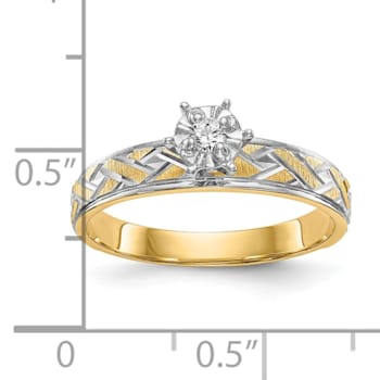 14K Yellow Gold AA Quality Engagement Ring 0.05ctw