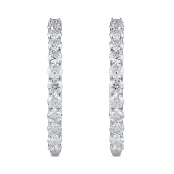 White Diamond H-I I1 Platinum Hoop Earrings 2.00ctw