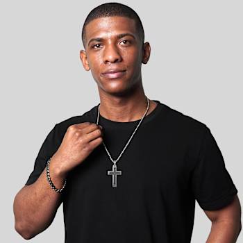 Invicta Men's Two-Tone Cross Pendant With Chain In Stainless Steel