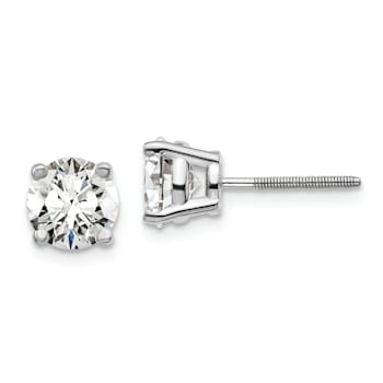Rhodium Over 14K Gold Certified Lab Grown Diamond 2ct. VS/SI GH+, Screw
Back Earrings