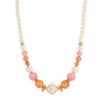 Multi-Color Beaded Necklace 15 inch Adj.