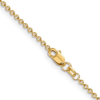 14k Yellow Gold 1.6mm Solid Round Open Link Cable 30 Inch Chain