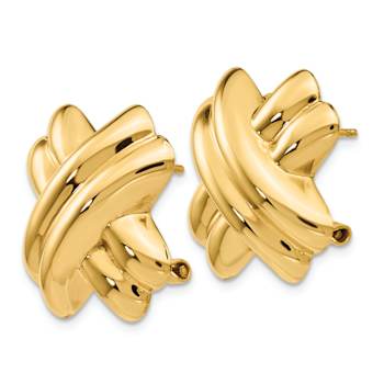 14k Yellow Gold Polished 20mm X Stud Earrings