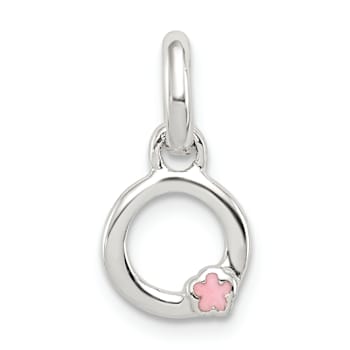 Sterling Silver Letter O with Enamel Pendant