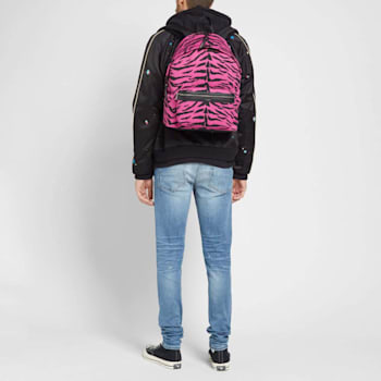 Saint Laurent Unisex Pink Zebra City Backpack