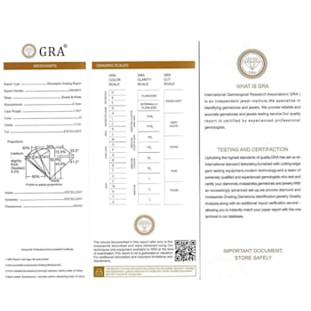 White Moissanite Sterling Silver Solitaire Pendant With Chain, 0.50ct